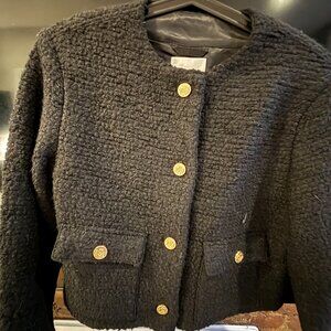 Abercrombie Black Jacket with Gold Buttons